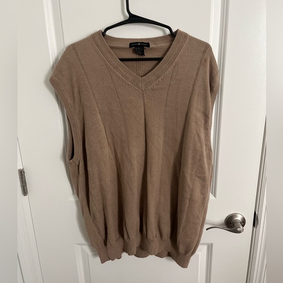 Tan Sleeveless V-Neck Sweater - Picture 1 of 3